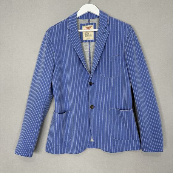 Bob Other - BOB Blazer Jacket Mens IT 50 Blue Striped Knit Sport Coat Made in Italy Preppy